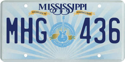 MS license plate MHG436