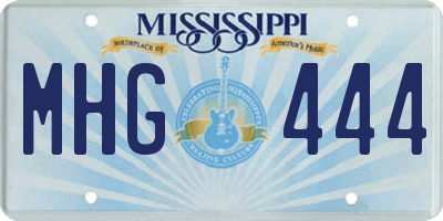 MS license plate MHG444