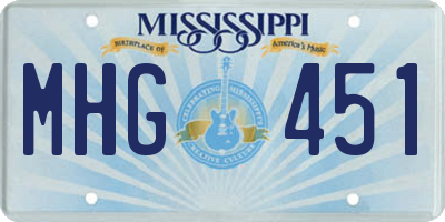 MS license plate MHG451
