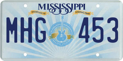 MS license plate MHG453