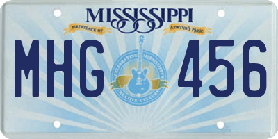 MS license plate MHG456