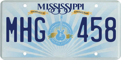 MS license plate MHG458