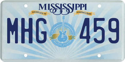 MS license plate MHG459