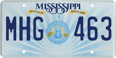 MS license plate MHG463