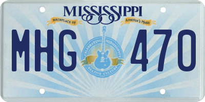 MS license plate MHG470