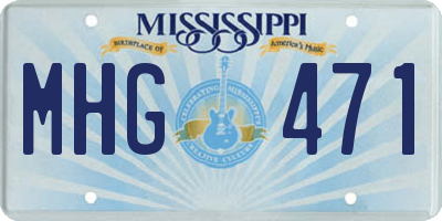 MS license plate MHG471