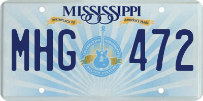 MS license plate MHG472