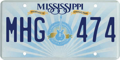 MS license plate MHG474