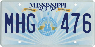 MS license plate MHG476