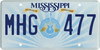 MS license plate MHG477