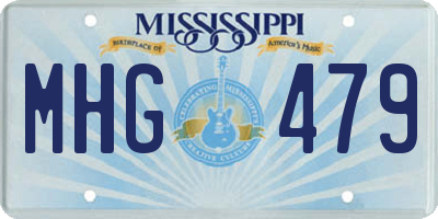 MS license plate MHG479