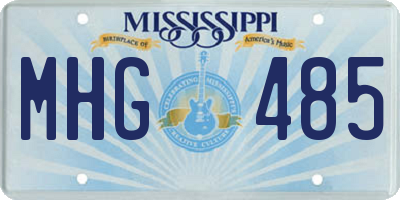 MS license plate MHG485