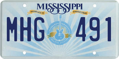 MS license plate MHG491