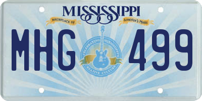 MS license plate MHG499