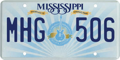 MS license plate MHG506