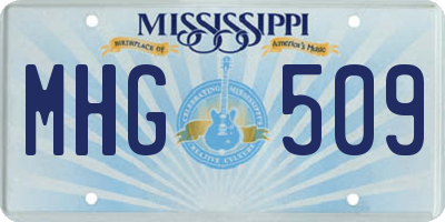 MS license plate MHG509