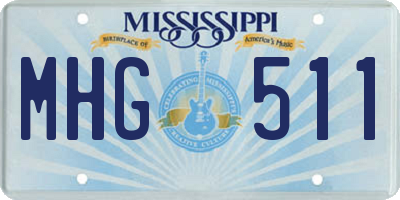 MS license plate MHG511