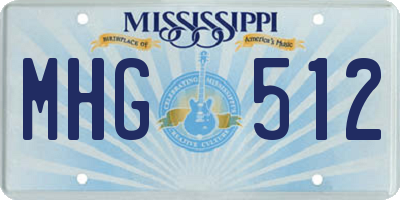 MS license plate MHG512