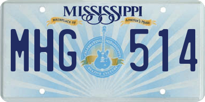 MS license plate MHG514