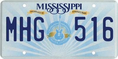 MS license plate MHG516