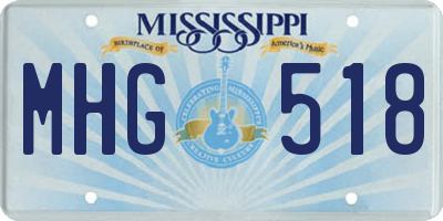 MS license plate MHG518
