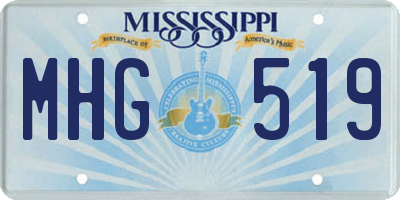 MS license plate MHG519