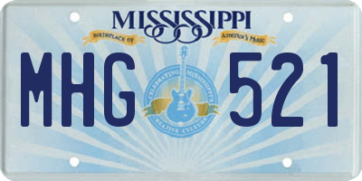 MS license plate MHG521