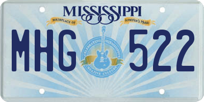 MS license plate MHG522