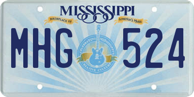 MS license plate MHG524
