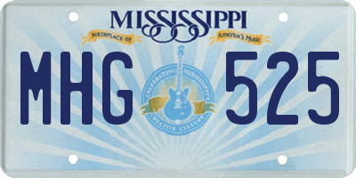 MS license plate MHG525