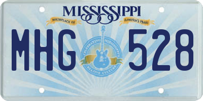 MS license plate MHG528