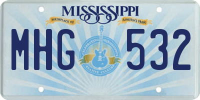 MS license plate MHG532