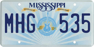 MS license plate MHG535