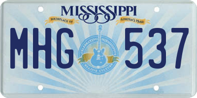 MS license plate MHG537