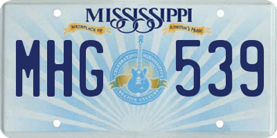 MS license plate MHG539