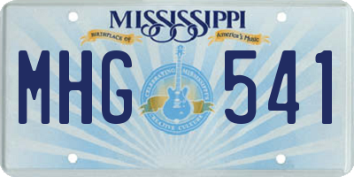 MS license plate MHG541