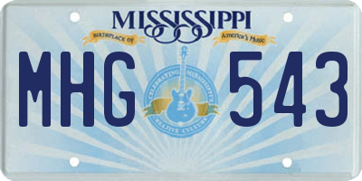 MS license plate MHG543