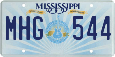 MS license plate MHG544