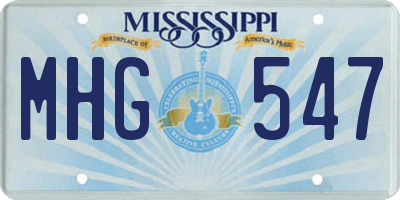 MS license plate MHG547