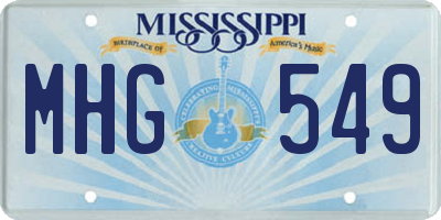 MS license plate MHG549