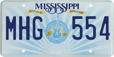 MS license plate MHG554