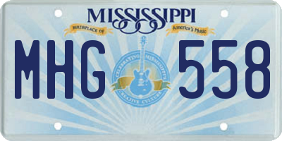 MS license plate MHG558