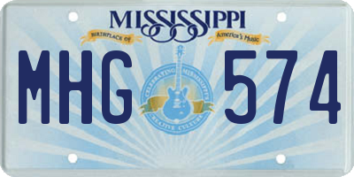 MS license plate MHG574