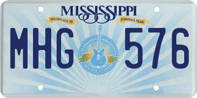 MS license plate MHG576