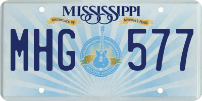 MS license plate MHG577