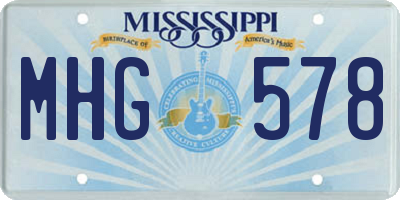MS license plate MHG578