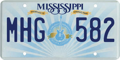 MS license plate MHG582