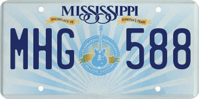 MS license plate MHG588
