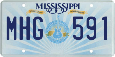 MS license plate MHG591