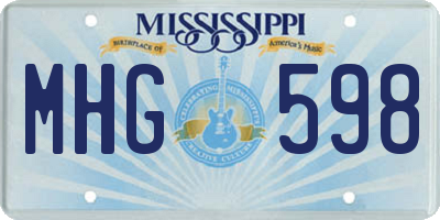 MS license plate MHG598